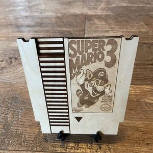 Custom wooden super Mario nes cart display